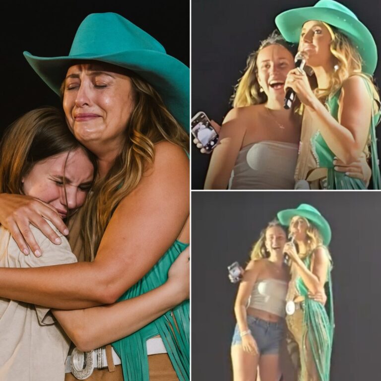The music stopped. Lainey Wilson froze mid-song, her eyes fixed on a handwritten sign: “I leave for the U.S. Army next month.” Most would wave or say thanks. But Lainey? She walked to the edge of the stage, pointed to the girl, and called her up. In front of thousands, she hugged her tight and said through tears, “Because of people like you, I get to do what I do.” No drama. Just real love—and a moment no one there will ever forget. 🥹❤️